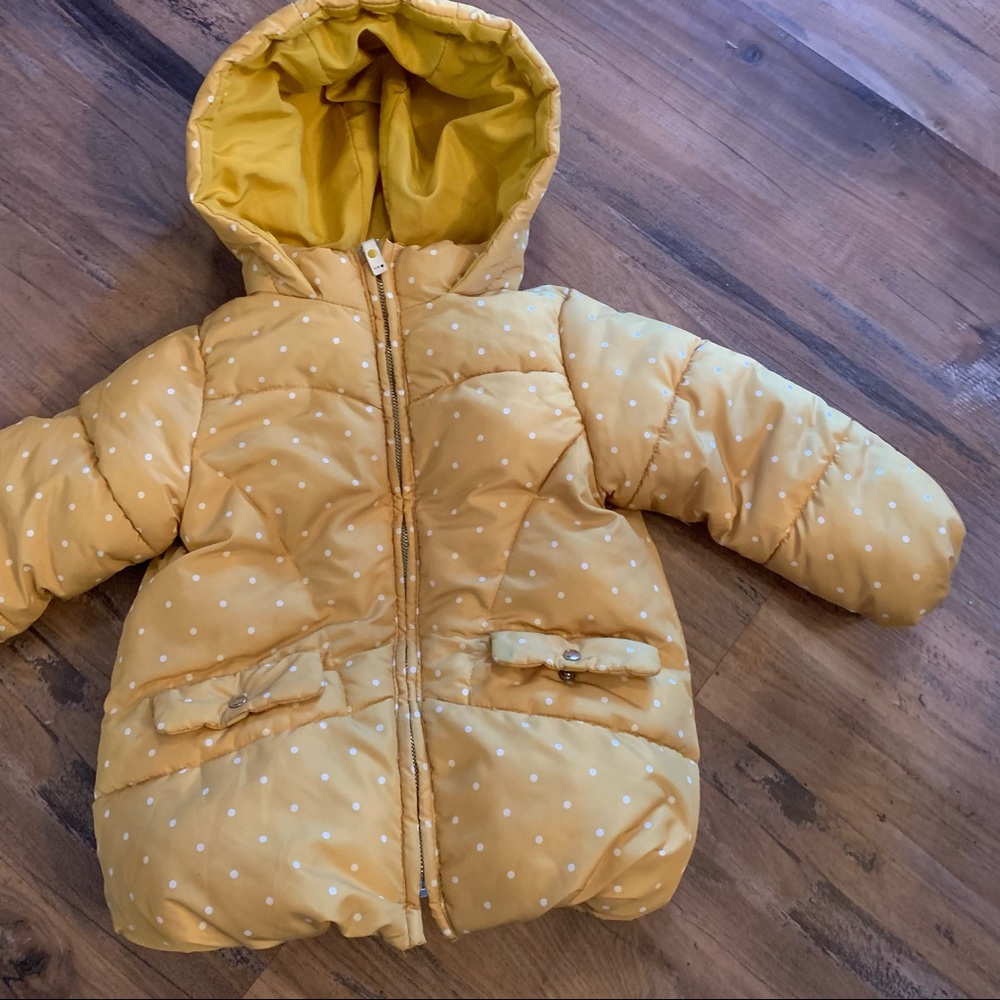 Girls size 2-3 Zara puffer hooded jacket coat fleece lined